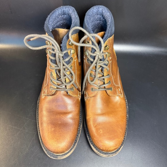 Red‎ Tape RT Simon Txt Leather Ankle Boots Brown Lace Up Mens Size 10.5 - Picture 3 of 7